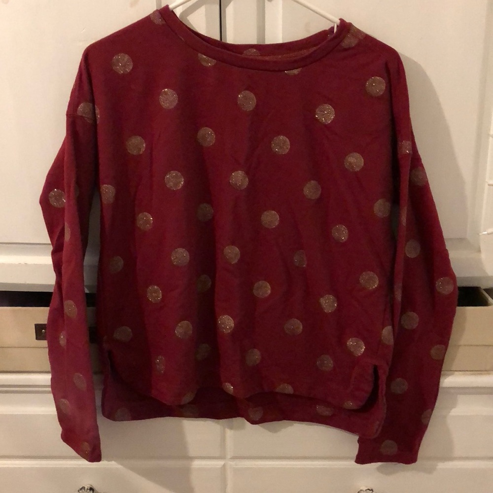 Red and Gold Polk a Dot Shirt
